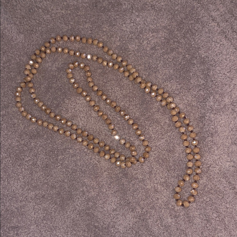 Elegant Tan Beaded Necklace